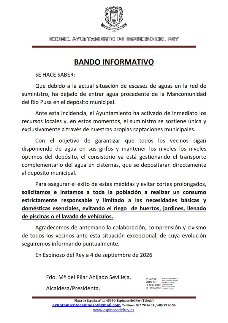 BANCO ESCASEZ DE AGUA Y LLENADO DE DEPOSITO 001