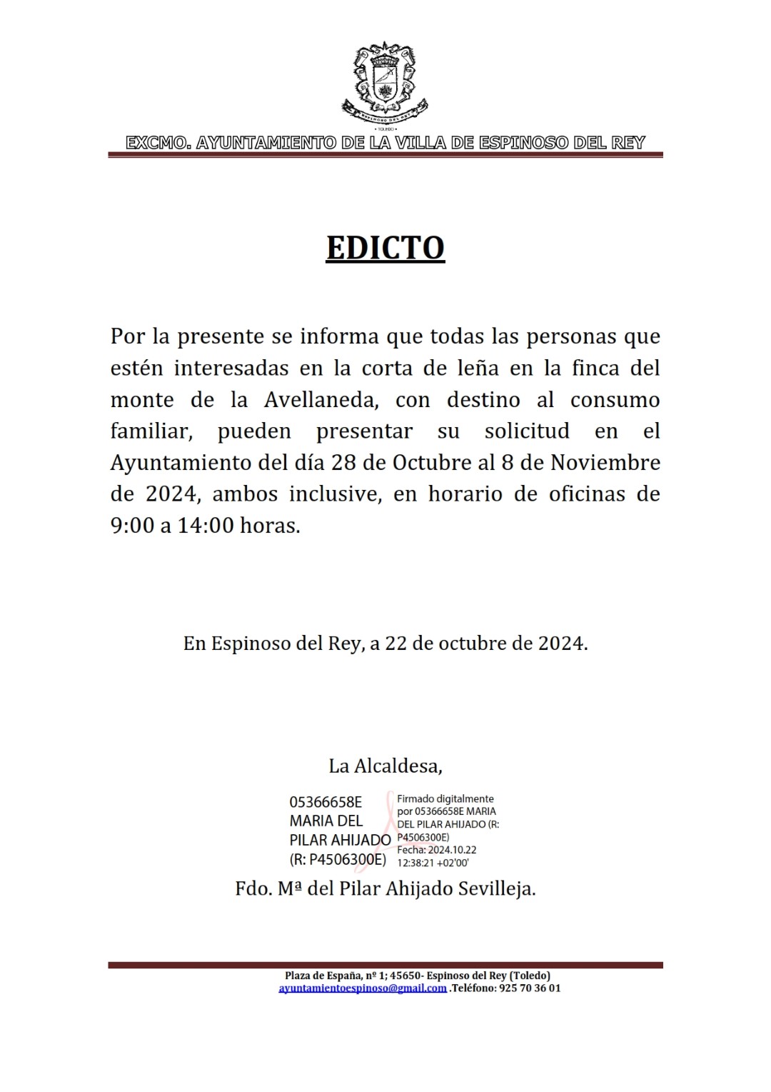 EDICTO SOLICITUD PARCELAS LEÑAS 001